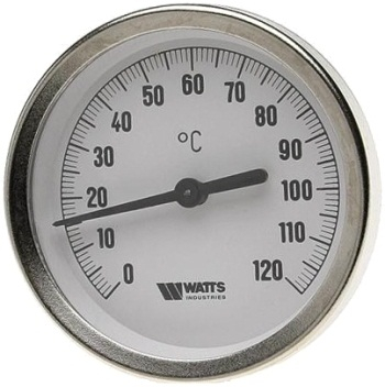 Термометр биметаллический Watts F+R801 OR  80mm (0...+120 °C) G1/2 100mm