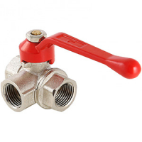 Краны шаровые латунные трехходовые