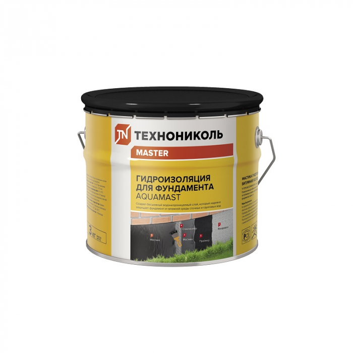 Мастика битумная ТЕХНОНИКОЛЬ AquaMast, 3 кг