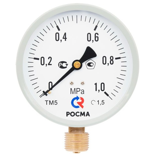 Манометр технический Росма ТМ-510 Р.00 (0– 4,0 МПа) G1/2. 1,5.М2