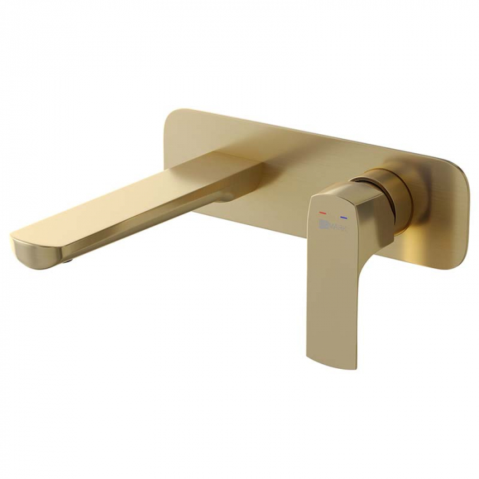 Смеситель для раковины LeMark URSUS LM7226BG однорукояточный, встраиваемый в стену, брашированное золото