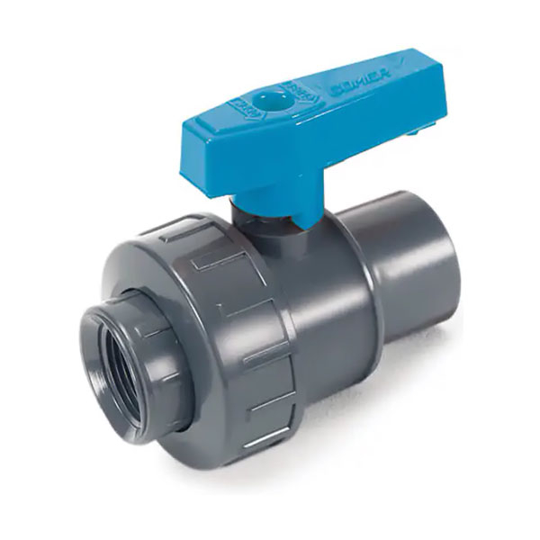 Шаровой кран одноразъемное муфтовое окончание с ВР BVS11 1/2" PN16 EPDM PVC-U Comer