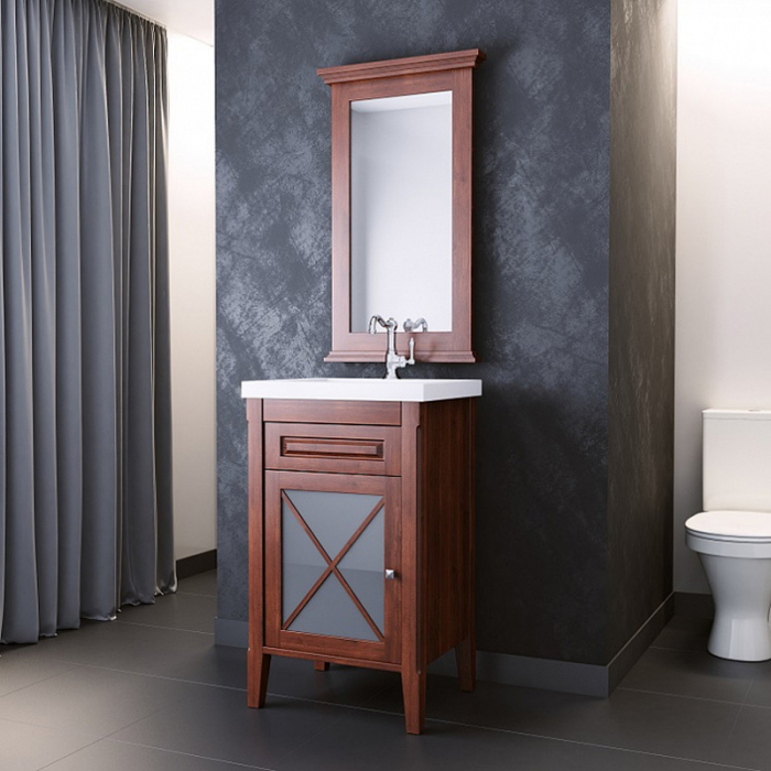 Комплект мебели для ванной комнаты Opadiris ПАЛЕРМО 50, левый, светлый орех