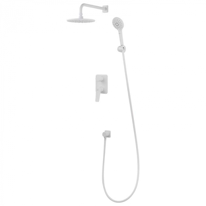 Смеситель для ванны LeMark BRONX LM3729MW однорукояточный, встраиваемый в стену, белый/матовый