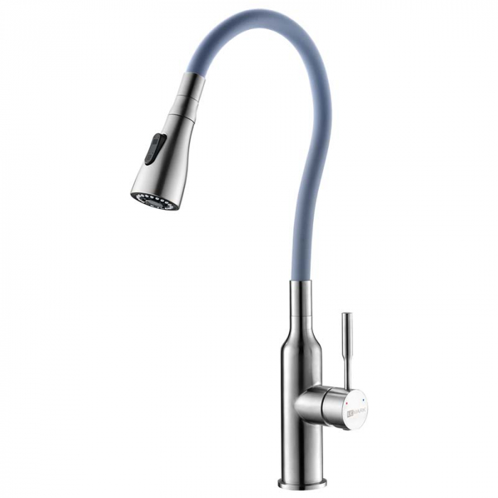 Смеситель для кухни LeMark EXPERT LM5082S-Gray однорукояточный, с поворотным изливом, матовый/серый
