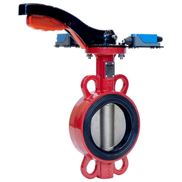 Затвор дисковый поворотный Reon RSV84RED-КВ DN 80 PN16 м/ф, чугун/нерж./EPDM, с концевыми выключателями