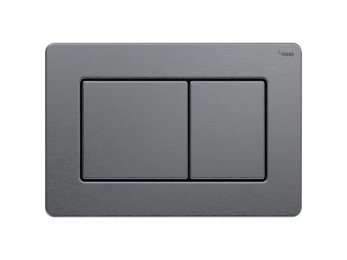 Панель смыва РЕХАУ NOVA PUBLIC антивандальная с прямоугольными клавишами, нержавеющая сталь, брашированный графитовый, матовый