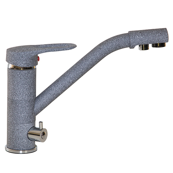 Смеситель для кухни Mixline ML-GS05 (309) однорукояточный, с переключателем на фильтр, темно-серый