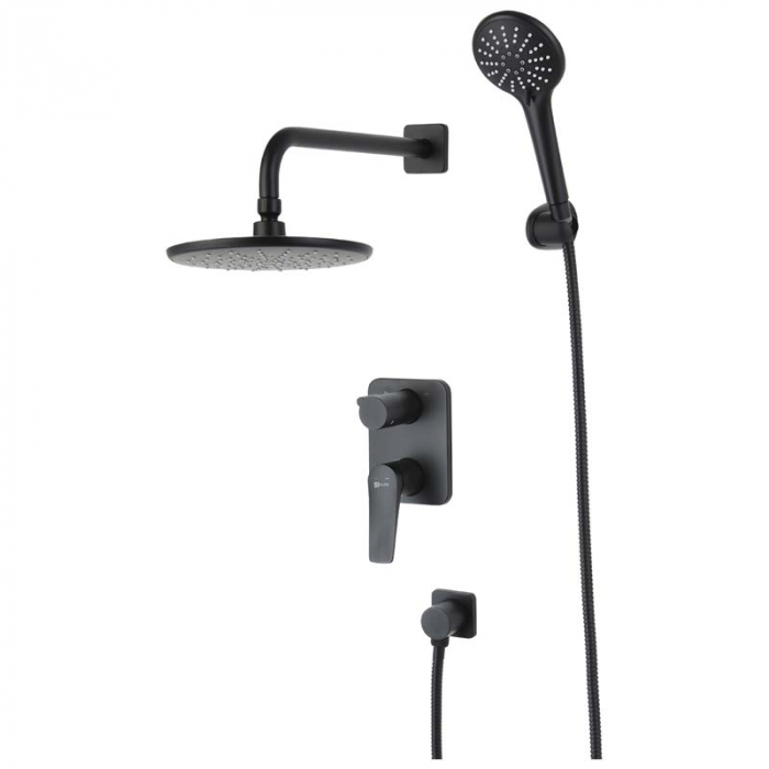 Смеситель для ванны LeMark BRONX LM3729BL однорукояточный, встраиваемый в стену, черный