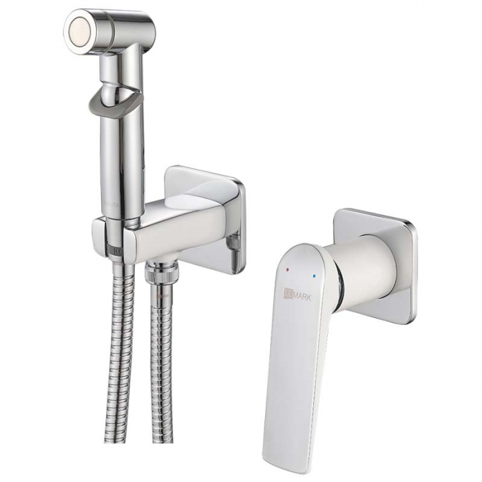 Смеситель для гигиенического душа LeMark ALLEGRO LM5920CW однорукояточный, встраиваемый в стену, хром/белый