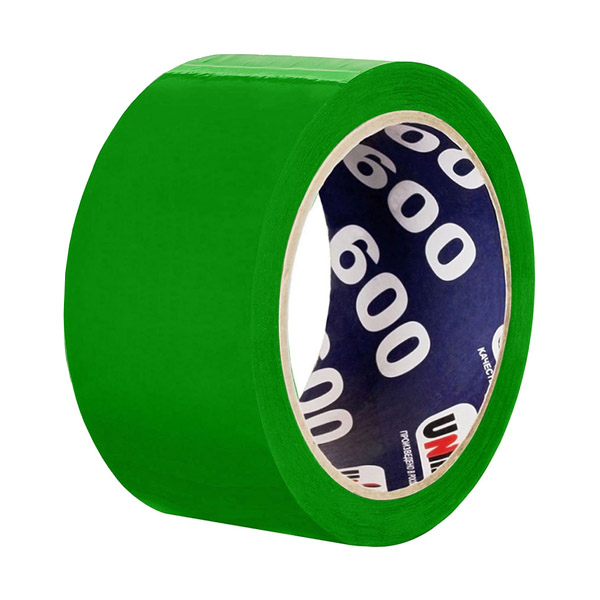 Упаковочная клейкая лента Unibob 600 45 мкм, 48 мм × 66 м, зеленый