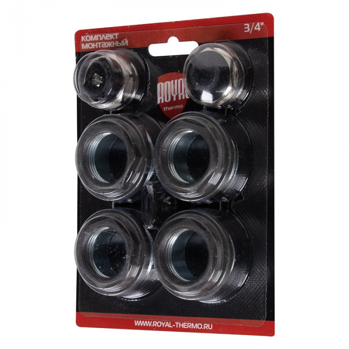 Монтажный набор для радиаторов 1"-1/2" ROYAL THERMO черный