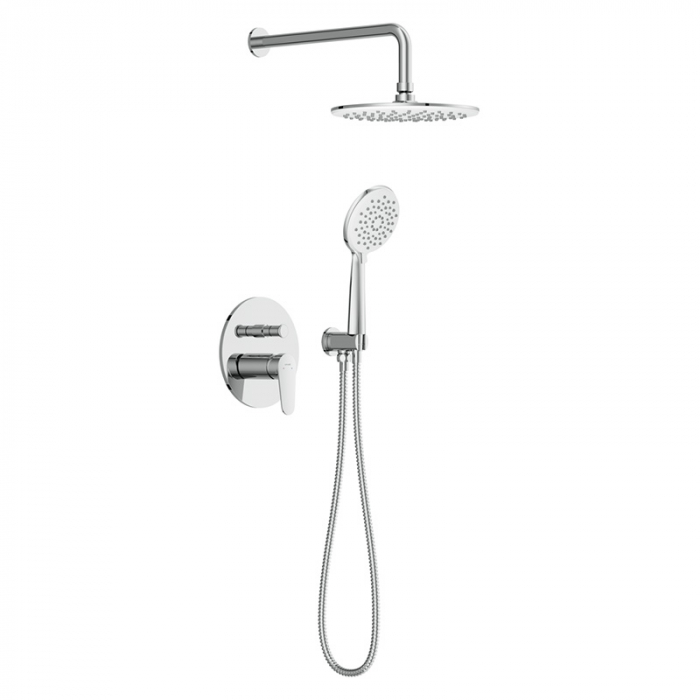 Душевая система Cersanit LARA встраиваемая, однорукояточный смеситель, с 3-х режимой лейкой и шлангом 180 см, хром
