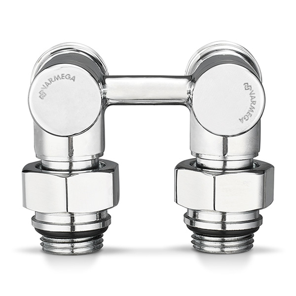 Узел нижнего подключения радиатора угловой Varmega VMDV20 1/2"×3/4"EK хром