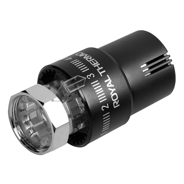 Термостатическая головка Royal Thermo Design М30×1,5 (7...28 °C) жидкостная, черная