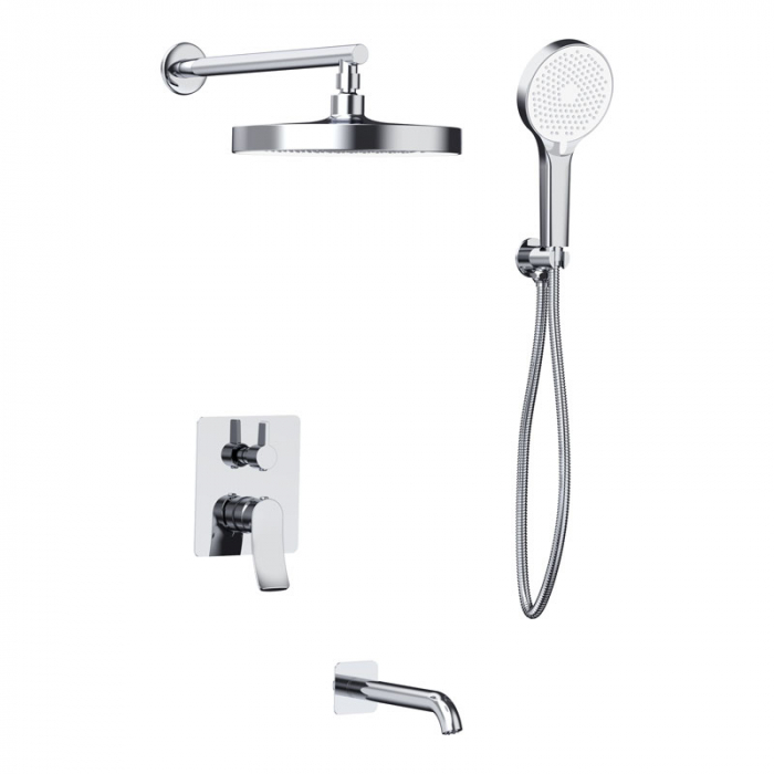 Душевая система Haiba HB80553 скрытого монтажа с однорукояточным смесителем для ванны/душа, хром