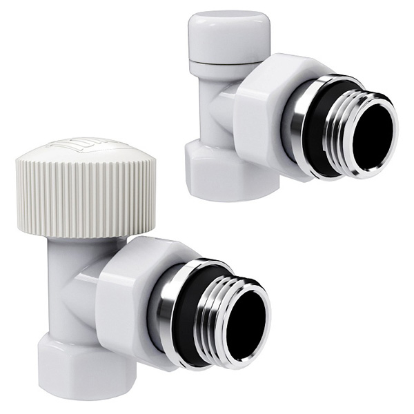 Набор термостатический угловой Royal Thermo Design 1/2"М30х1,5 белый