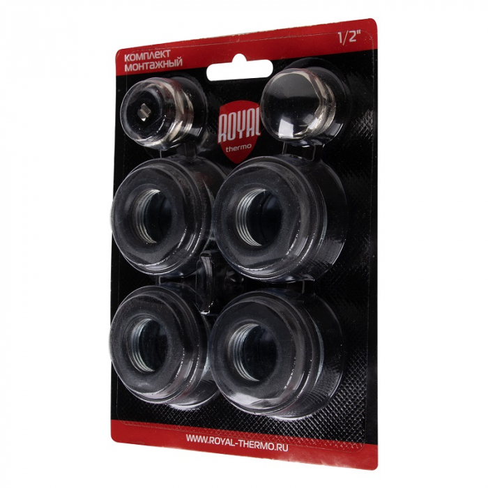 Монтажный набор для радиаторов 1"-3/4" ROYAL THERMO черный