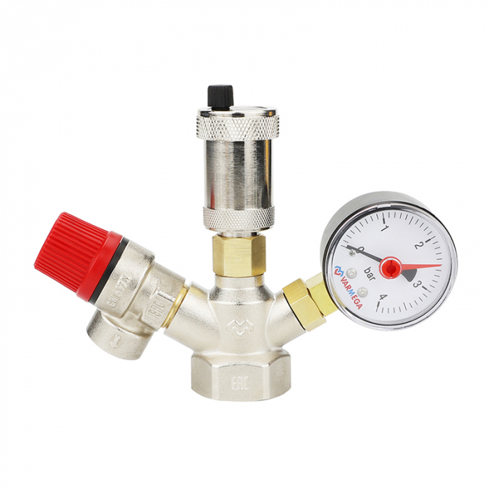 Группа безопасности котла Varmega VM16101 1" (3 бар), латунь