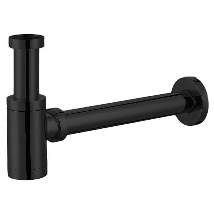 Сифон для раковины AZARIO AZ-108-BL G 1.1/4" без выпуска, цилиндр, латунь, черный