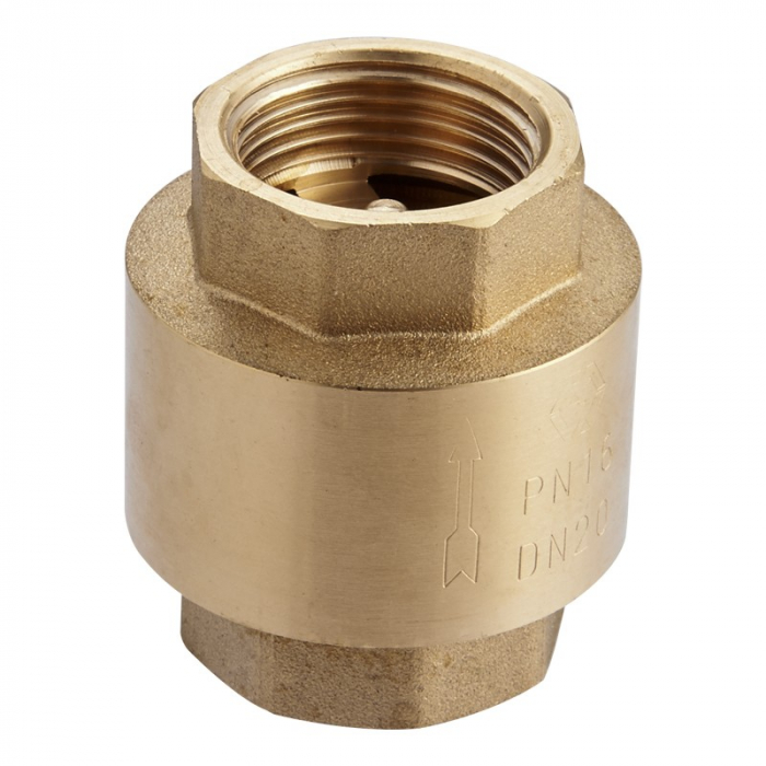 Клапан обратный пружинный MVI DN32 (1.1/4") в-в, латунь, с металлическим золотником