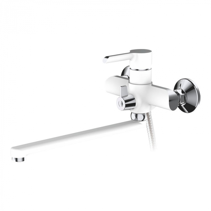 Смеситель для ванны Haiba HB22805-8 однорукояточный, длинный излив, белый/хром