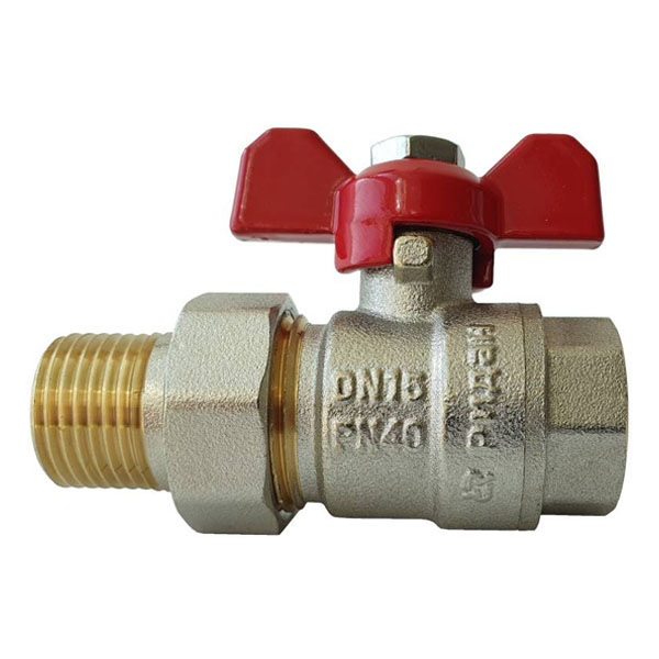 Кран шаровой с американкой Ридан BVR-FR DN32 (G 1.1/4) PN40 в-н, латунь