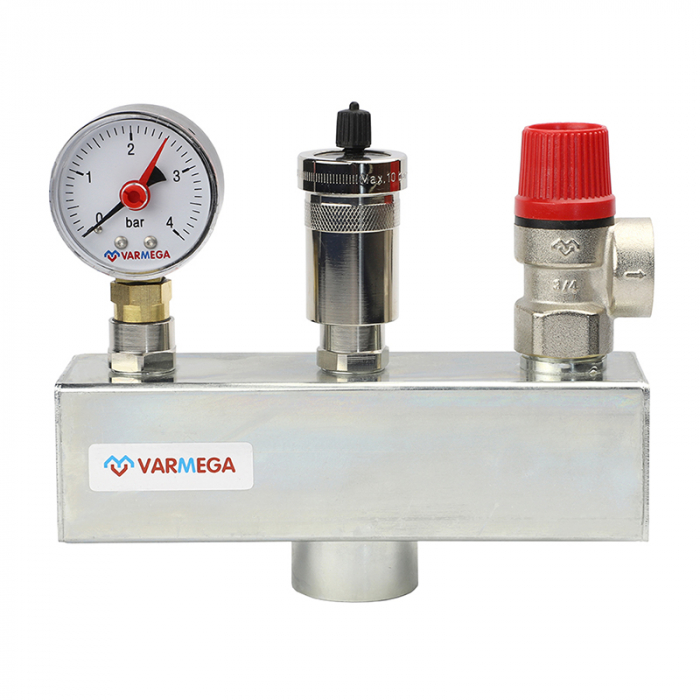 Группа безопасности котла Varmega VMSG06-M006030 1" (3 бар), до 100 кВт, сталь