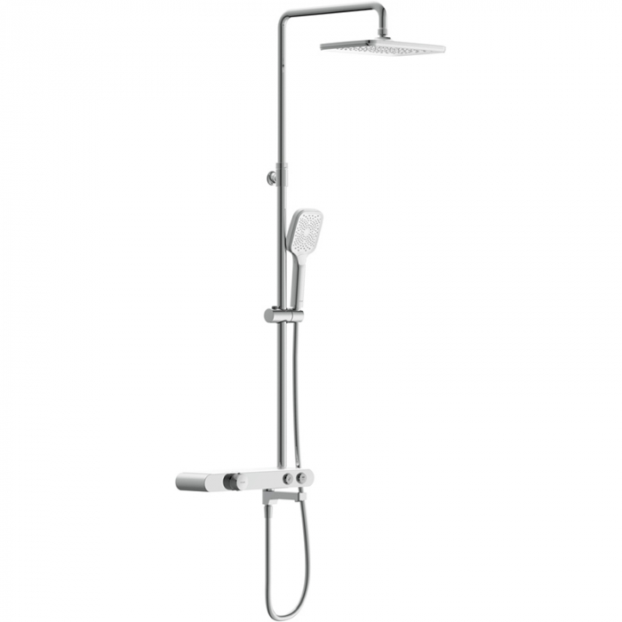 Душевая система Cersanit VIVO c термостатическим кнопочным смесителем, с изливом, с 3-х режимой лейкой и шлангом 150 см, хром