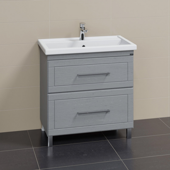 Тумба для раковины Санта Венера-80 дуб серый, напольная (ум. Фостер-80) 221017