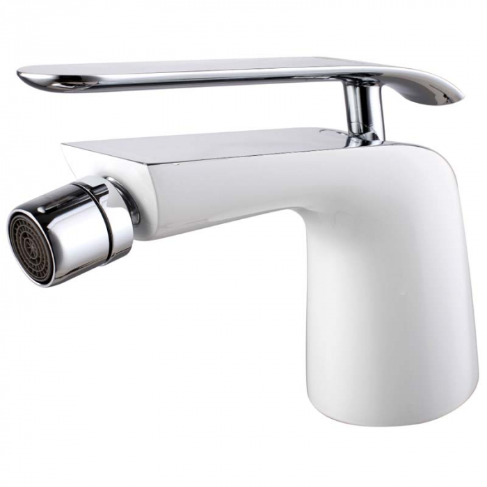 Смеситель для биде LeMark MELANGE LM4908CW однорукояточный, на биде, хром/белый