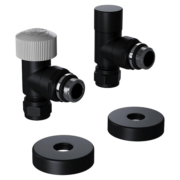 Набор термостатический угловой Royal Thermo Design Pro 1/2" М30х1,5 Черный