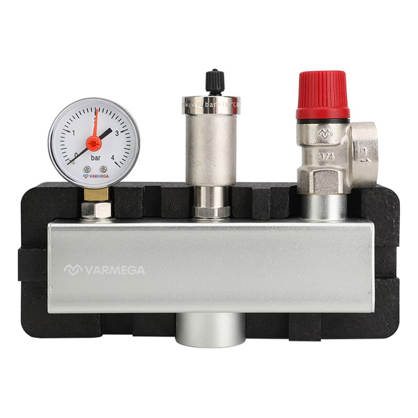 Группа безопасности котла Varmega VMSG06-M306030 1" (3 бар), до 100 кВт, сталь, в термоизоляции
