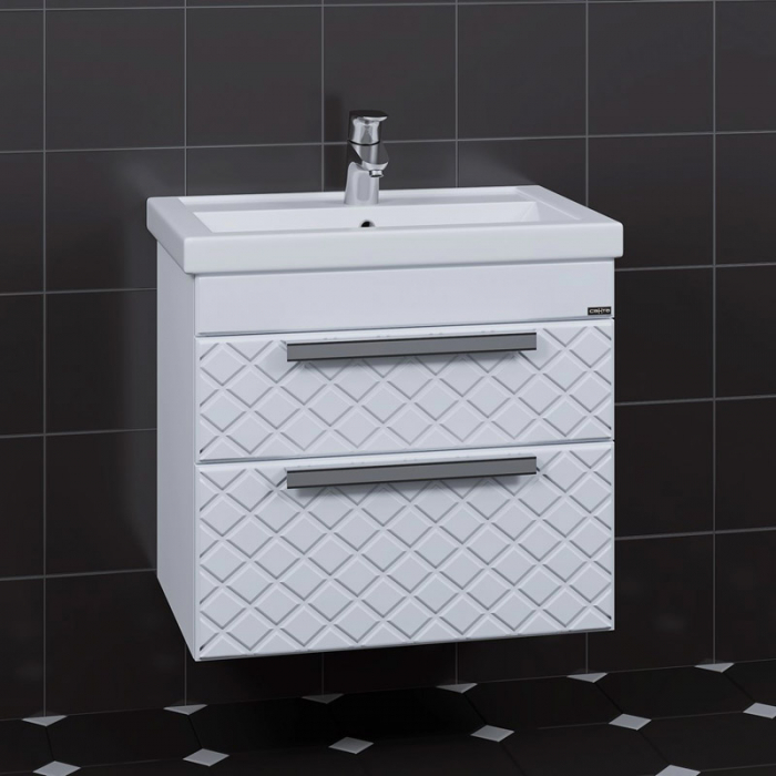 Тумба для раковины Санта Калипсо-60 2 ящика подвесная (ум. Фостер-60) 217009лN