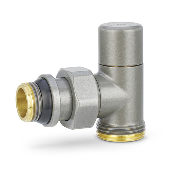 Клапан радиаторный регулирующий угловой Varmega VMDV01 DN15 (1/2"×3/4"EK) серый