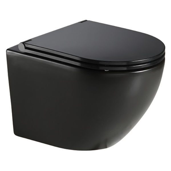 Унитаз подвесной Azario GRADO AZ-0046-MB безободковый, сиденье дюропласт с микролифтом, черный