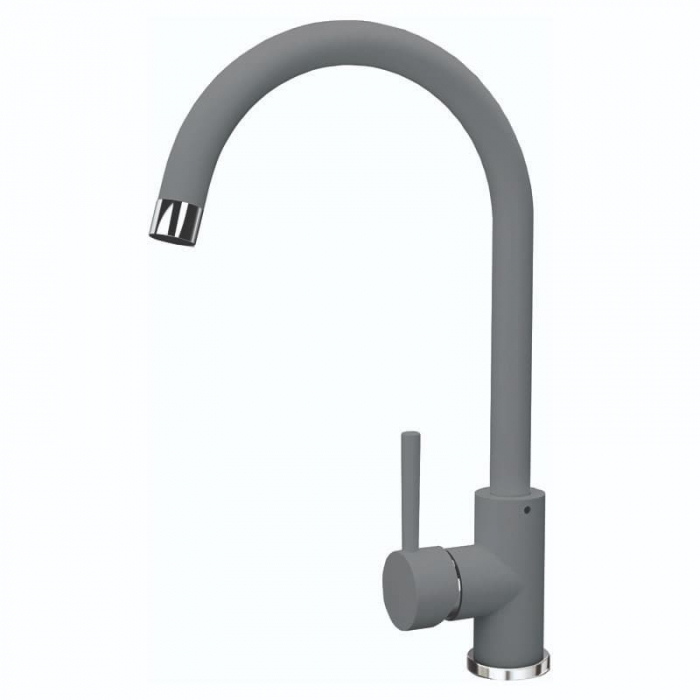 Смеситель для кухни Flortek АЛЬФА FL однорукояточный, серый шелк