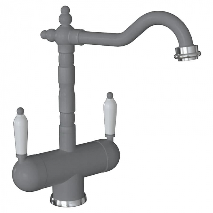 Смеситель для кухни Flortek АРИЯ FL однорукояточный, с подключением к фильтру, серый шелк