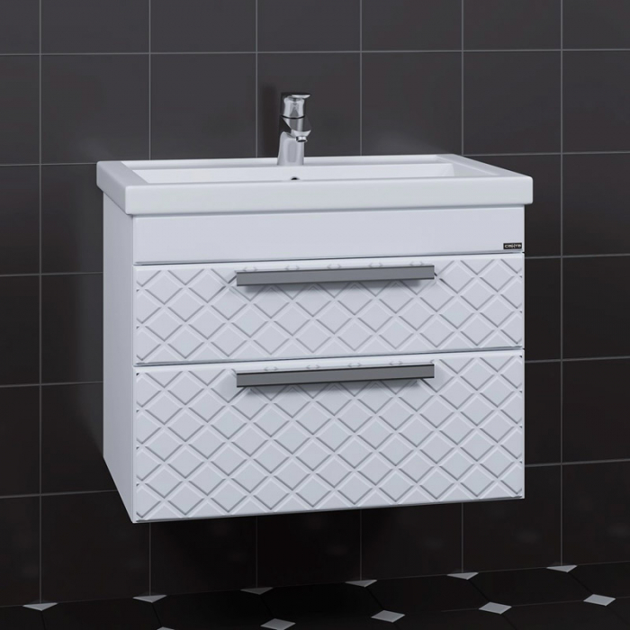 Тумба для раковины Санта Калипсо-70 2 ящика подвесная (ум. Фостер-70) 217007лN