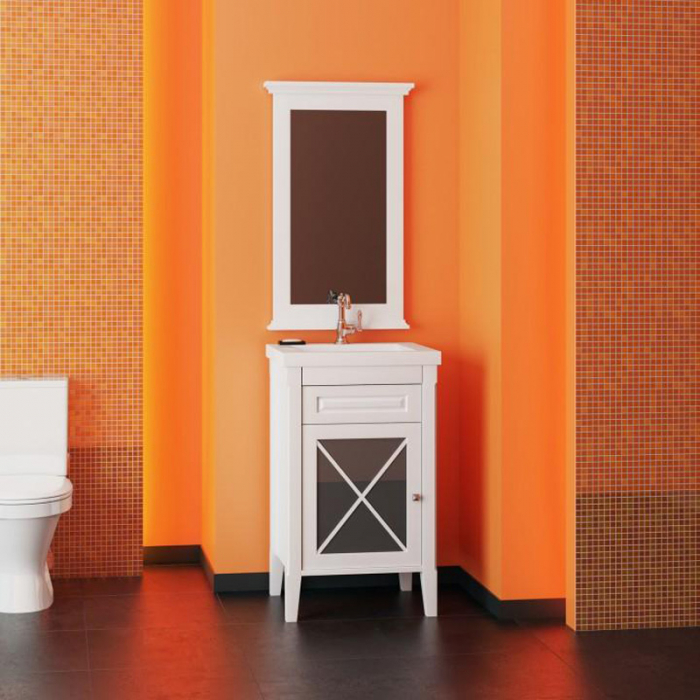 Комплект мебели для ванной комнаты Opadiris ПАЛЕРМО 50, левый, белый матовый
