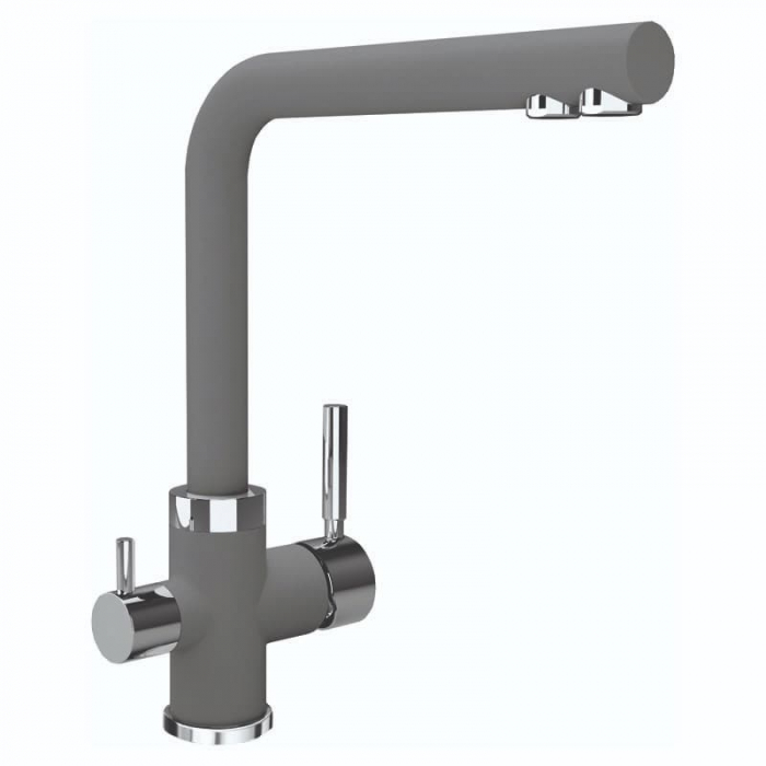 Смеситель для кухни Flortek АРЕС FL однорукояточный, с подключением к фильтру, серый шелк