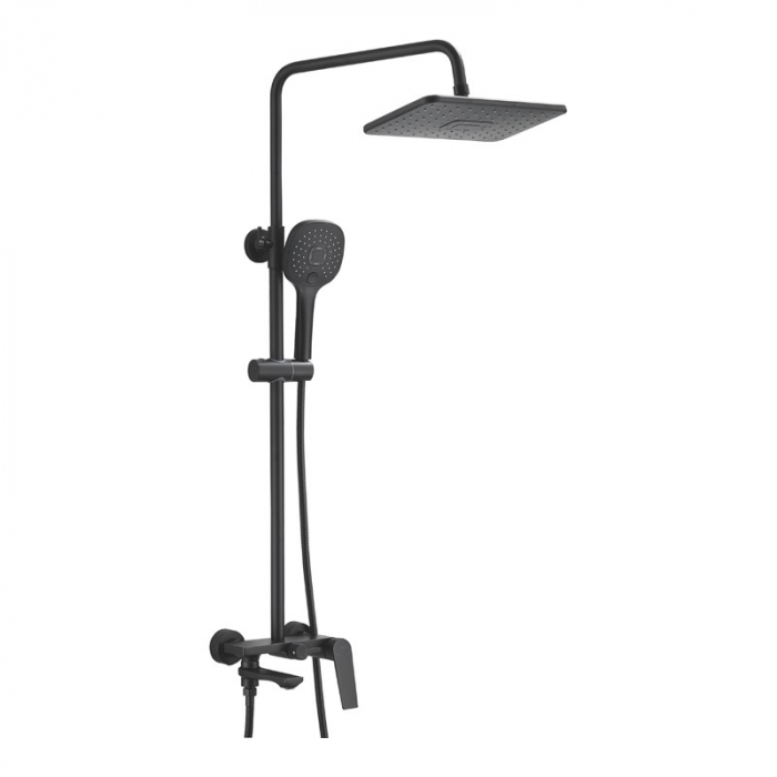 Душевая система BELZ B24533-7 с однорукояточным смесителем для ванны/душа, черный