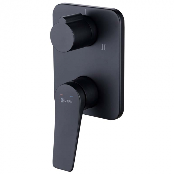 Смеситель для ванны LeMark BRONX LM3728BL однорукояточный, встраиваемый в стену, черный