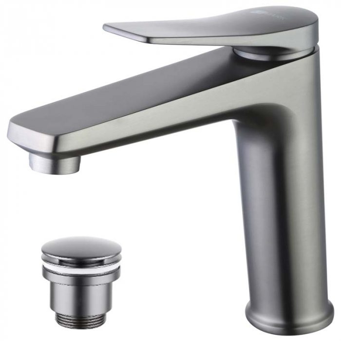 Смеситель для раковины LeMark BRONX LM3737GM однорукояточный, графит