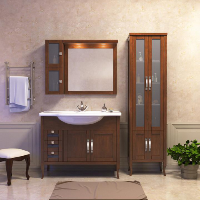 Комплект мебели для ванной комнаты Opadiris МИРАЖ 100, светлый орех