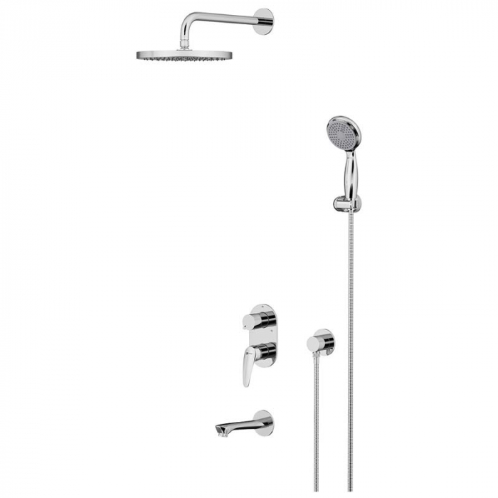 Смеситель для ванны LeMark LINARA LM0422C однорукояточный, встраиваемый в стену, хром