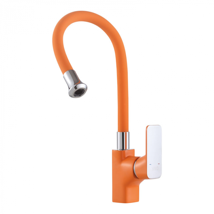 Смеситель для кухни D&amp;K Berlin.Kunste однорукояточный, оранжевый/хром DA1432913