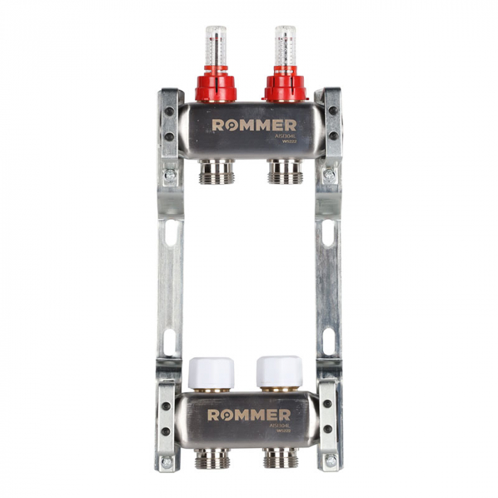 Коллекторная группа Rommer RMS-1200-000002 1"-3/4"EK×02 с расходомерами