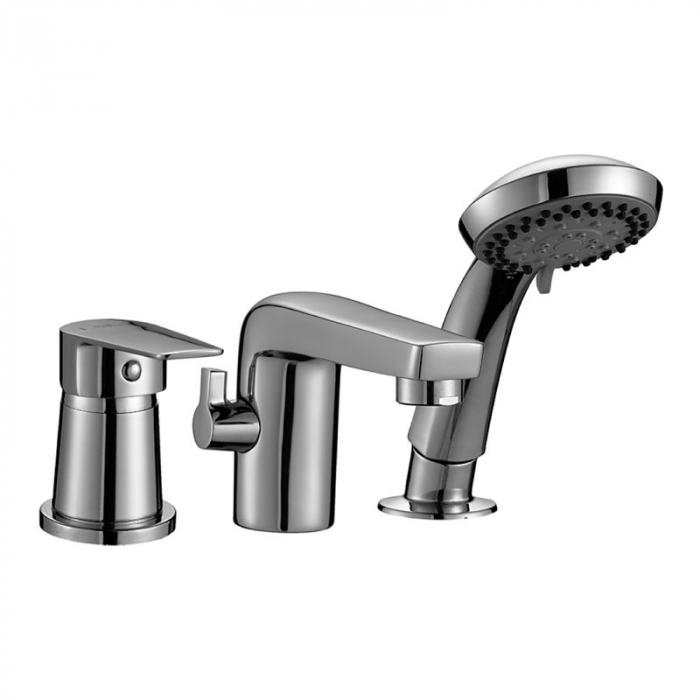 Смеситель для ванны Rossinka S35-39 однорукояточный, встраиваемый на борт ванны