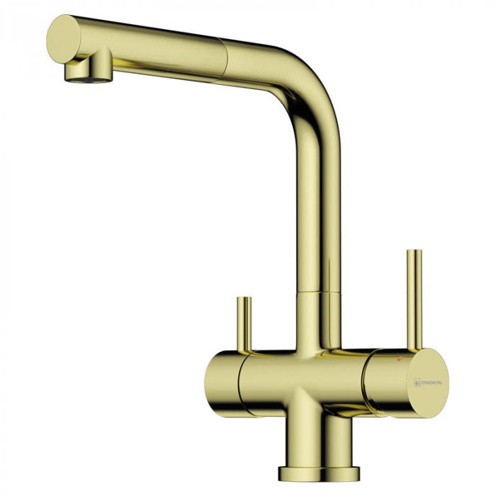 Смеситель для кухни Omoikiri TAKAMATSU-S-LG однорукояточный, светлое золото